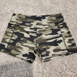 Camo workout shorts